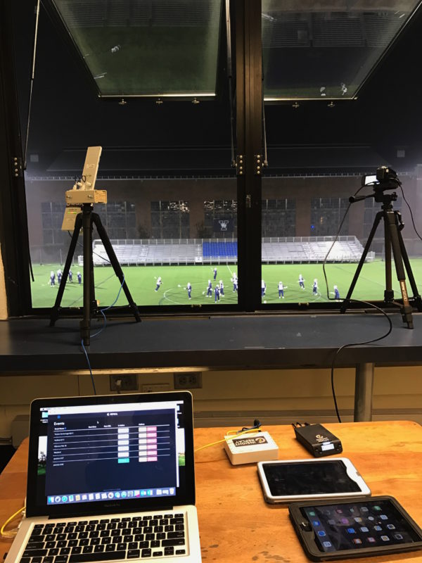 Yale lacrosse press box setup